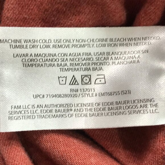 Eddie Bauer Shirt Mens XXL Rust Sun Mountains Graphic Tee Base Layer Hiking - Picture 10 of 12